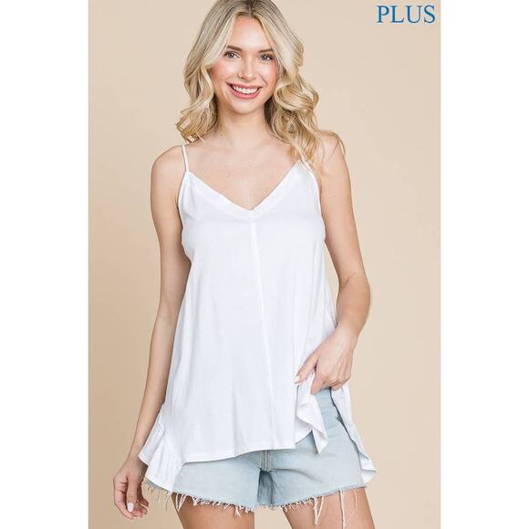 1. Plus Side Ruffle Loose Fit Cami - Picture 3 of 8